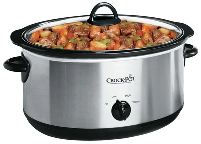 Oval Slow Cooker With Removable Crock, Stainless Steel, 7-Qt.
