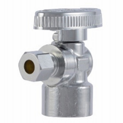 Brass Ball Angle Valve, Quarter Turn, 1/2 x 1/4 In.