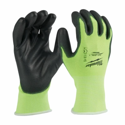Polyurethane Dipped Work Gloves, Cut Level 1, Men's M