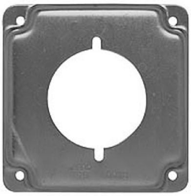 Receptacle Cover, Flat Corner Round, 30-50A, Single, 4 In.