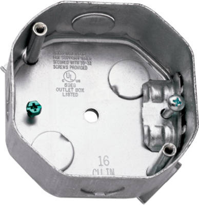 Octagon Ceiling Fan Fixture Box, 4 x 1-1/2 In. Deep