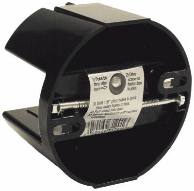 Non-Metallic Ceiling Fan Fixture Saddle Box, 4 In. Round