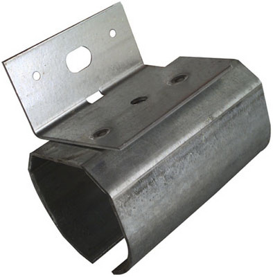 Round Rail Hanger For Sliding Barn Door, Face Mount, Galvanized, 12 Ft.