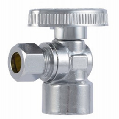 Brass Ball Angle Valve, Quarter Turn, 1/2 x 3/8 In., 4-Pk.