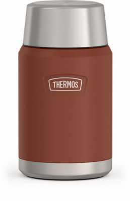 Insulated Food Jar & Spoon, Stainless Steel, Saddle Color, 24 oz.