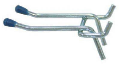 4 In. Pegboard Hook, Double-Arm, 2-Pack