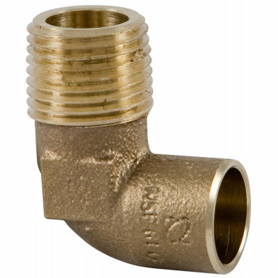 Copper Pipe Elbow, 90 Degrees, 1/2 In. CxM MPT