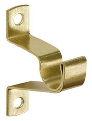 Cafe Curtain Rod Bracket, Brass, 3/4 In. Clearance, 7/16 In. Diameter