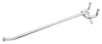 Pegboard/Wall Hook, Zinc, 6 In., 2-Pk.
