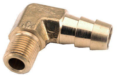 Pipe Fitting, Barb Insert Elbow, 90-Degree, Lead Free Brass, 1/4 Hose x 1/4 In. MPT (5 pieces)
