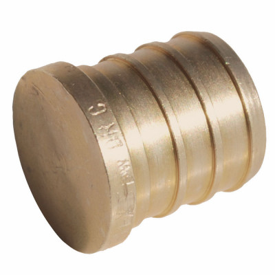 Barb Insert Pipe Plug, Brass, 1/2 In., 5-Pk.