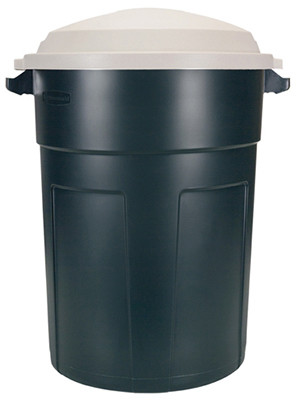 Roughneck 32 Gallon Plastic Trash Can With Lid (8 pieces)