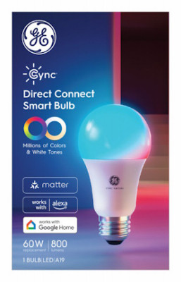 Cync Smart LED Light Bulb, Dimmable, Millions of Colors, A19, 9.5 Watt