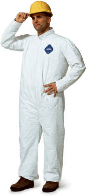 Zip-Front Coverall, White, 25-Pk., XL