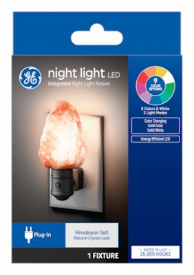 LED Salt Crystal Night Light, 9 Colors