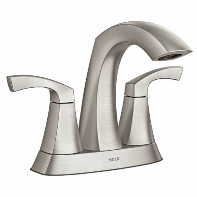 Lindor 2-Handle, High-Arc Bathroom Faucet, 4-In. Centerset, Spot-Resistant Brushed Nickel