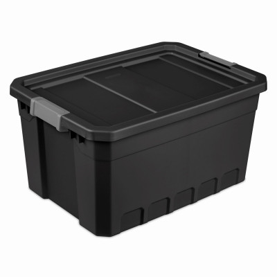 Modular Stacking Storage Tote, Black, 19 Gallon (6 pieces)