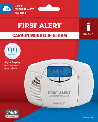 LED Carbon Monoxide Alarm, Battery-Operated
