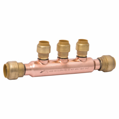SharkBite 3/4 In. x 1/2 In. Push-to-Connect 3-Port Open PEX Manifold
