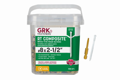 GRK White RT Composite #8 x 2-1/2" Screws 505-Ct.