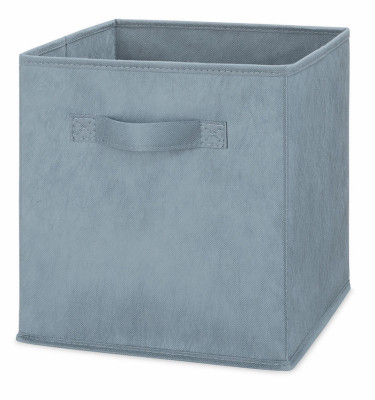 Fabric Storage Cube, Collapsible, Light Blue, 10.5 x 10.5 x 11 In.