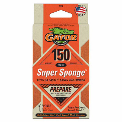 EZ123 Premium Sanding Sponge, Medium 150-Grit, 3 x 5 x 1-In.