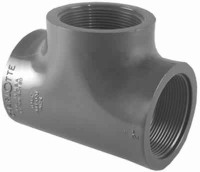 Schedule 80 PVC Tee, Gray, Slip x MPT, 3/4 In.