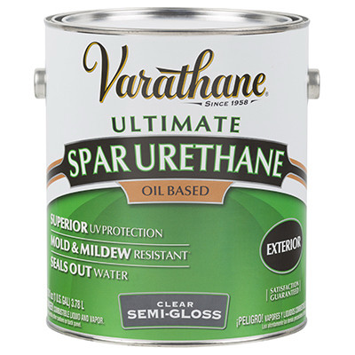 Exterior Spar Urethane Wood Finish, Oil-Based, Clear Semi-Gloss, 1-Gallon (2 pieces)