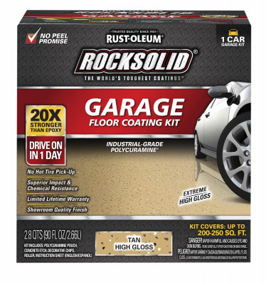 Rocksolid Garage Floor Coating Kit, Tan, 200-250 Sq. Ft. Coverage