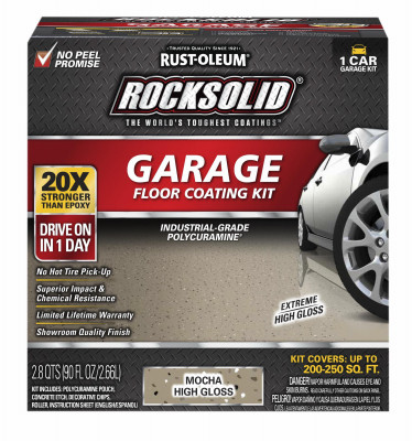 Rocksolid Garage Floor Coating Kit, Mocha, 200-250 Sq. Ft. Coverage