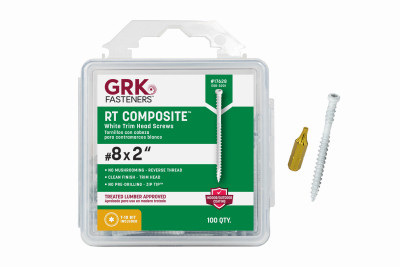 GRK White RT Composite #8 x 2" Screws 100-Ct.