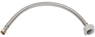 Toilet Connector, Stainless Steel, 1/2 Compression x 7/8 Ballcock x 12 In.