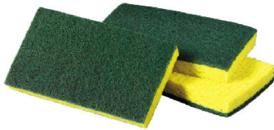 Scrubbing Sponge, Medium-Duty, 6.1 x 3.6 In.