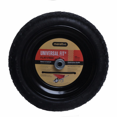 Universal Fit Wheelbarrow Tire, Flat Free, 14.5-In.