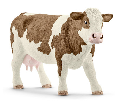 Brown & White Simmental Cow Toy Animal Figure, Ages 3 & Up (5 pieces)