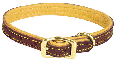 Deer Ridge Dog Collar, Leather/Lined, 5/8 x 13 In.