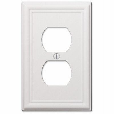 Chelsea Wall Plate, White, Steel, 1 Duplex