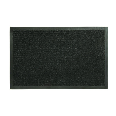 Floor Mat, Dual Rib Charcoal Black, Indoor/Outdoor, 21 x 36 In.