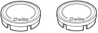 Faucet Handle Hot & Cold Button Inserts, Chrome