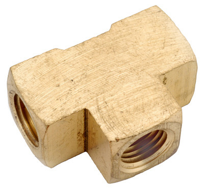 Pipe Tee, Brass, 1/4 In.