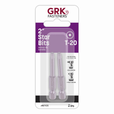 GRK Star Drive Bit T-20 2" Bits 2-Ct.