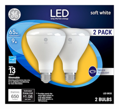 LED Floodlight Bulbs, Indoor, Soft White, 700 Lumens, 10 Watt, 2-Pk.