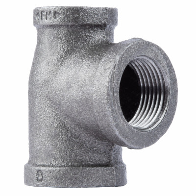 1 x 3/4 x 1 In. Black Pipe Reducing Tee