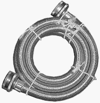 Washing Machine Hose, Stainless Steel, 3/4 x 3/4 x 48 In.