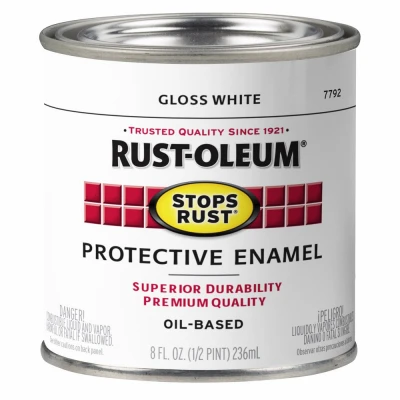 Stops Rust 1/2-Pint White Gloss Enamel