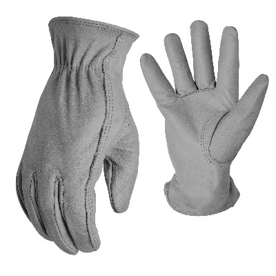 Leather Work Gloves, Premium Cowhide, Men's Medium