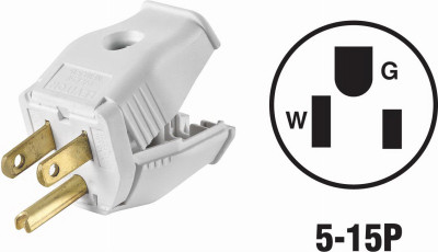 WHITE 15A PLUG