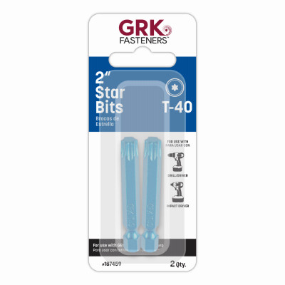 GRK Star Drive Bit T-40 2" Bits 2-Ct.
