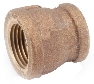 Rough Brass Threaded Reducing Coupling, Lead Free, 1/2 x 1/4 In. Female Pipe (5 pieces)