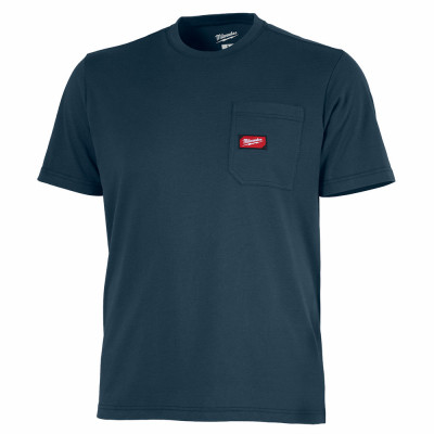 Gridiron Pocket T-Shirt, Heavy Duty, Moisture Wicking, Blue, 2XL